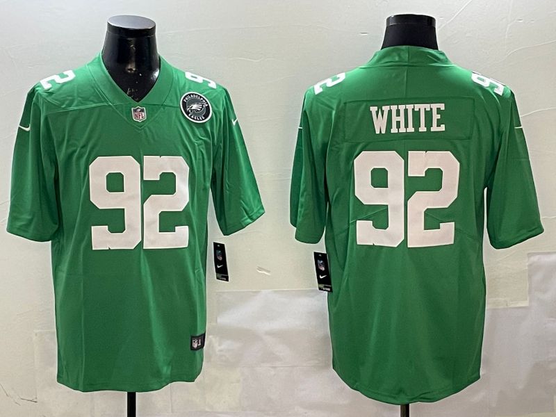 Men Philadelphia Eagles #92 White Green 2025 Nike Limited NFL Jersey style 4->philadelphia eagles->NFL Jersey
